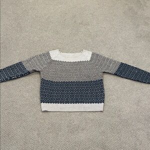 Stylish Gray and Blue Women's Sweater